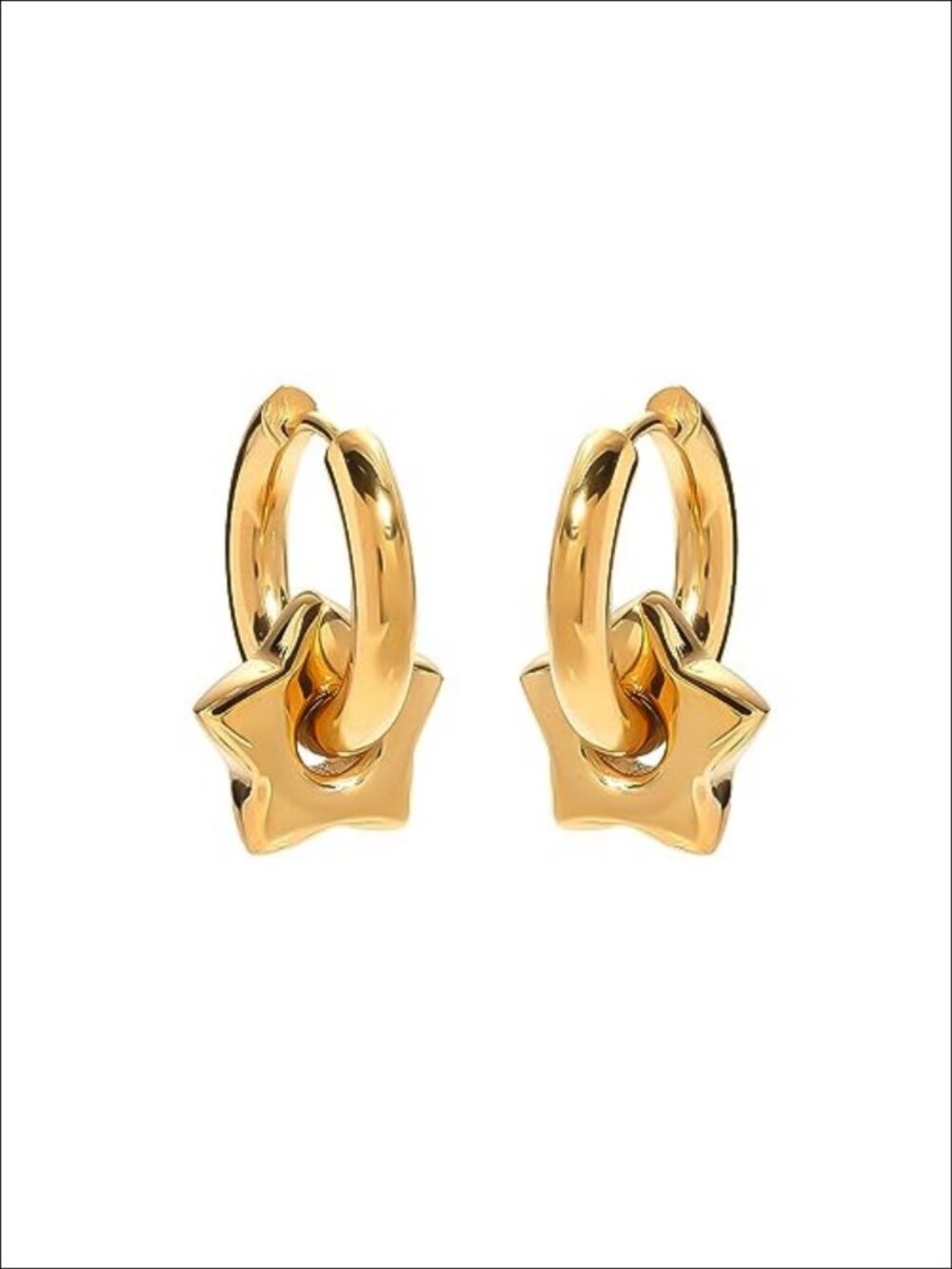 Star Hoop Earrings 316 Stainless Steel Hinged Minimalist Gift for Her